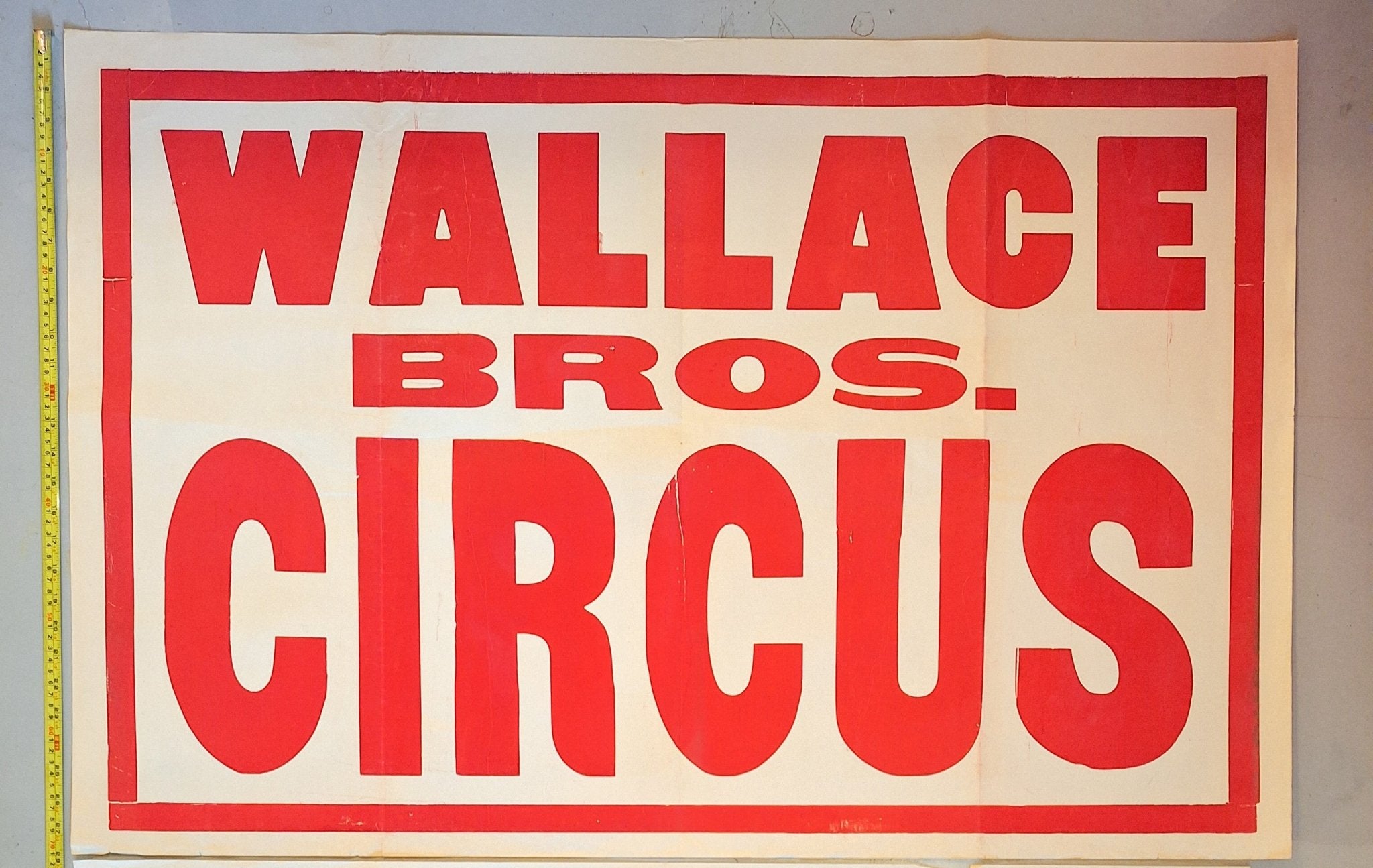 Large Paper Wallace Bro's Circus Poster c1950s - Exquisite Dark Curio