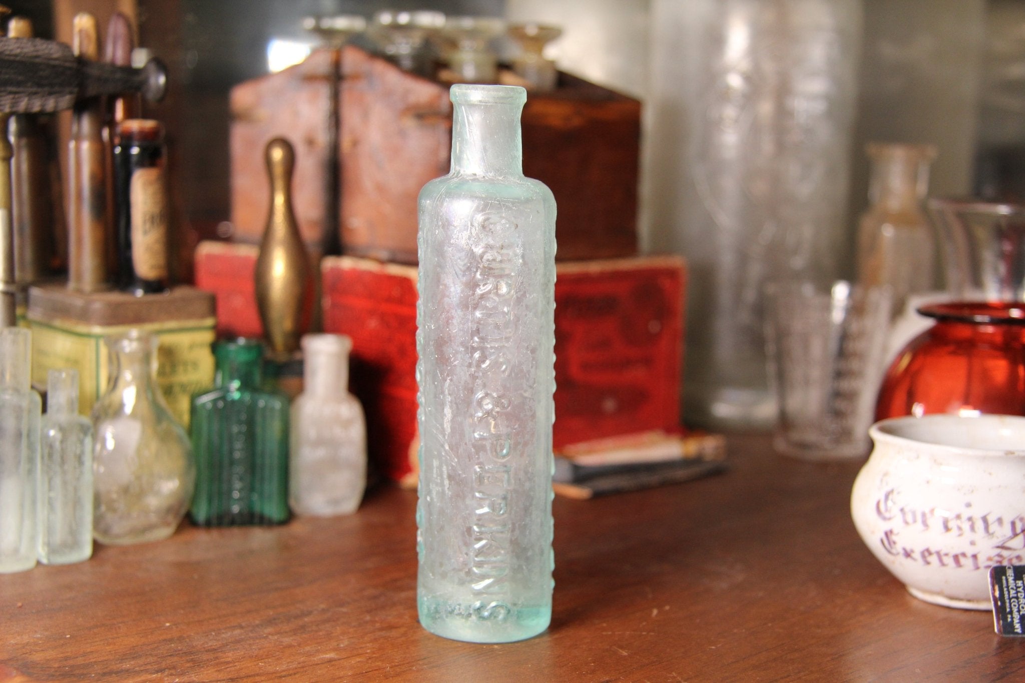 PONTIL Mrs. Winslow's Soothing Syrup Bottle - Child Teething Syrup Bottle - Antique Morphine Bottle - Exquisite Dark Curio