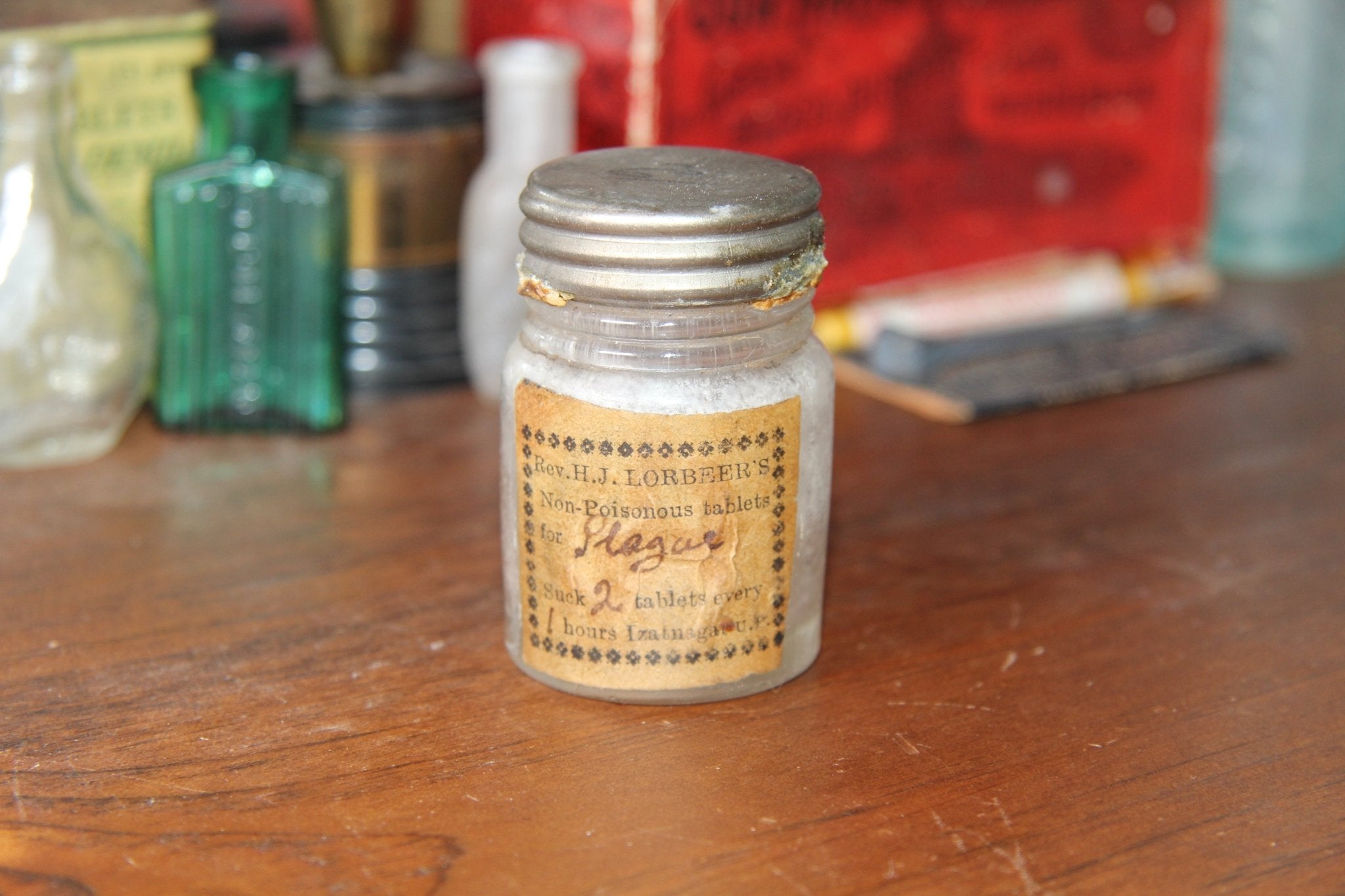 Reverend H. J. Lorbeer's Non - Poisonous Tablets for Plague - Exquisite Dark Curio