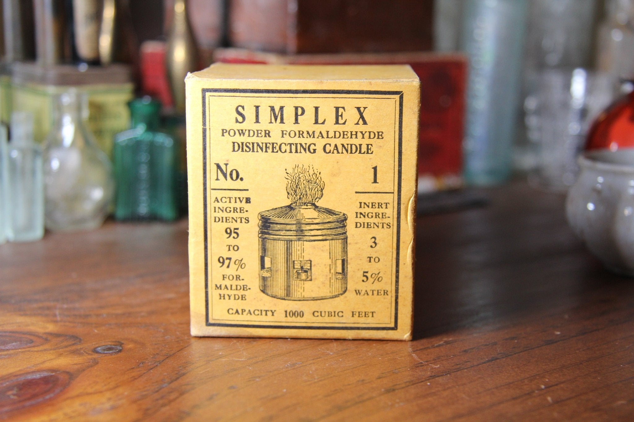 Simplex Formaldehyde Disinfecting Candle w Original Box - Exquisite Dark Curio