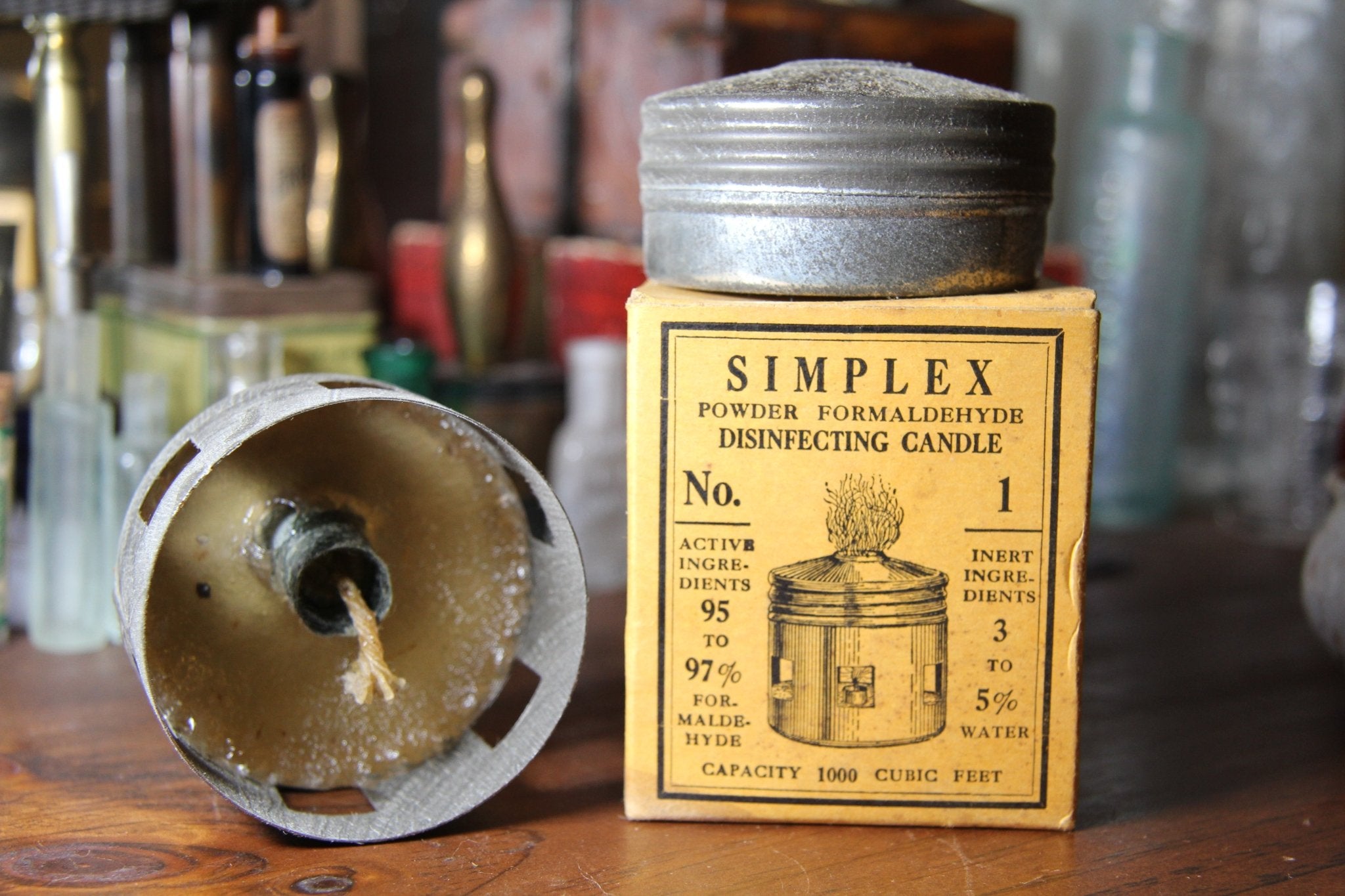 Simplex Formaldehyde Disinfecting Candle w Original Box - Exquisite Dark Curio