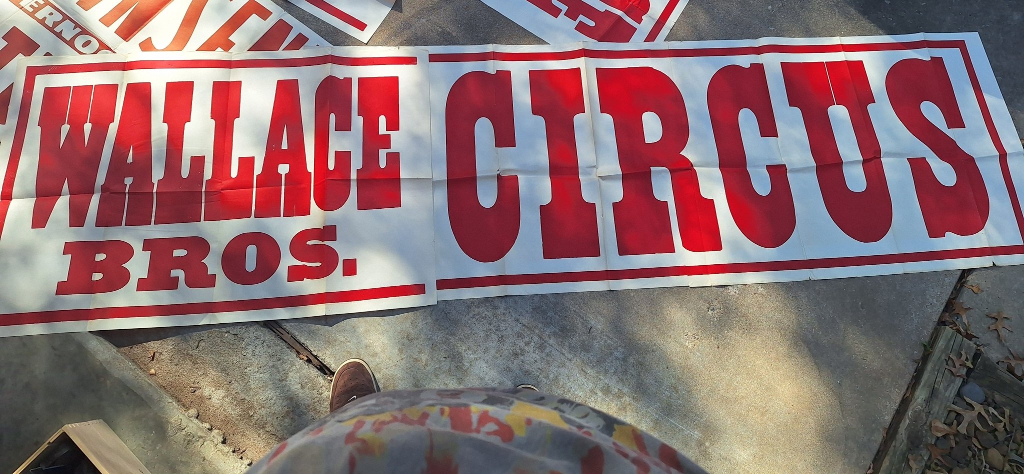 Very Large Paper Wallace Bro's Circus Poster c1950s two part poster - Exquisite Dark Curio