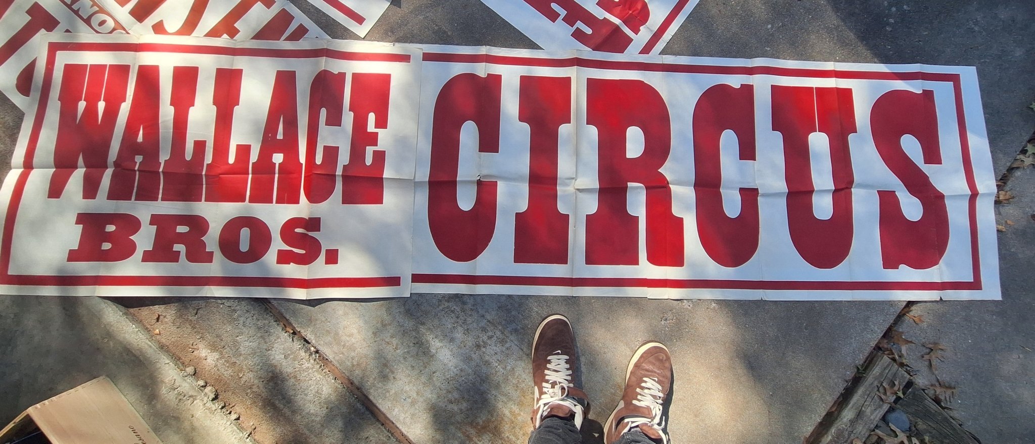 Very Large Paper Wallace Bro's Circus Poster c1950s two part poster - Exquisite Dark Curio