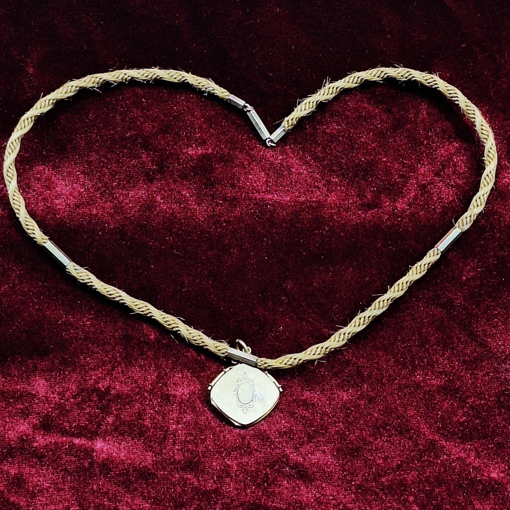 Victorian Mourning Blonde Hair Watch/Necklace Fob Locket - Exquisite Dark Curio
