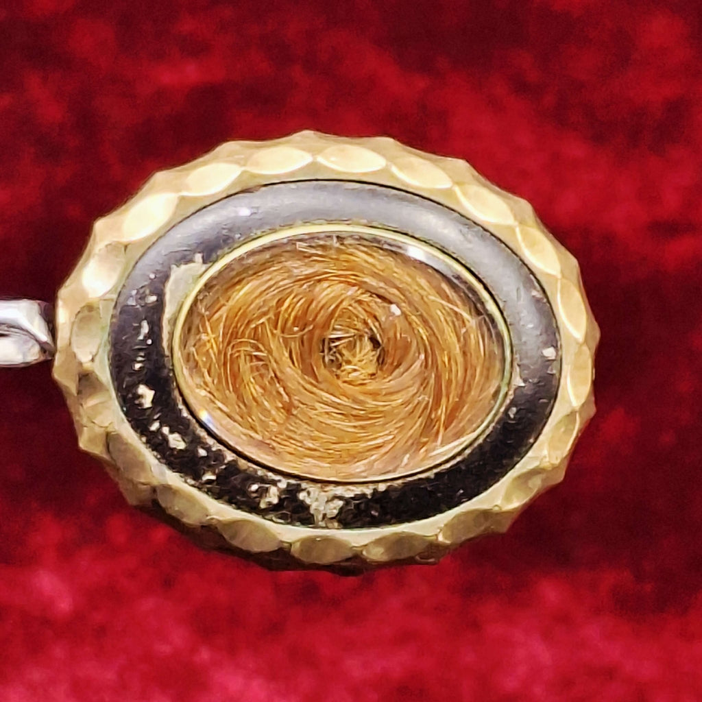 Victorian Mourning Hair Brooch - Black Enamel - Exquisite Dark Curio