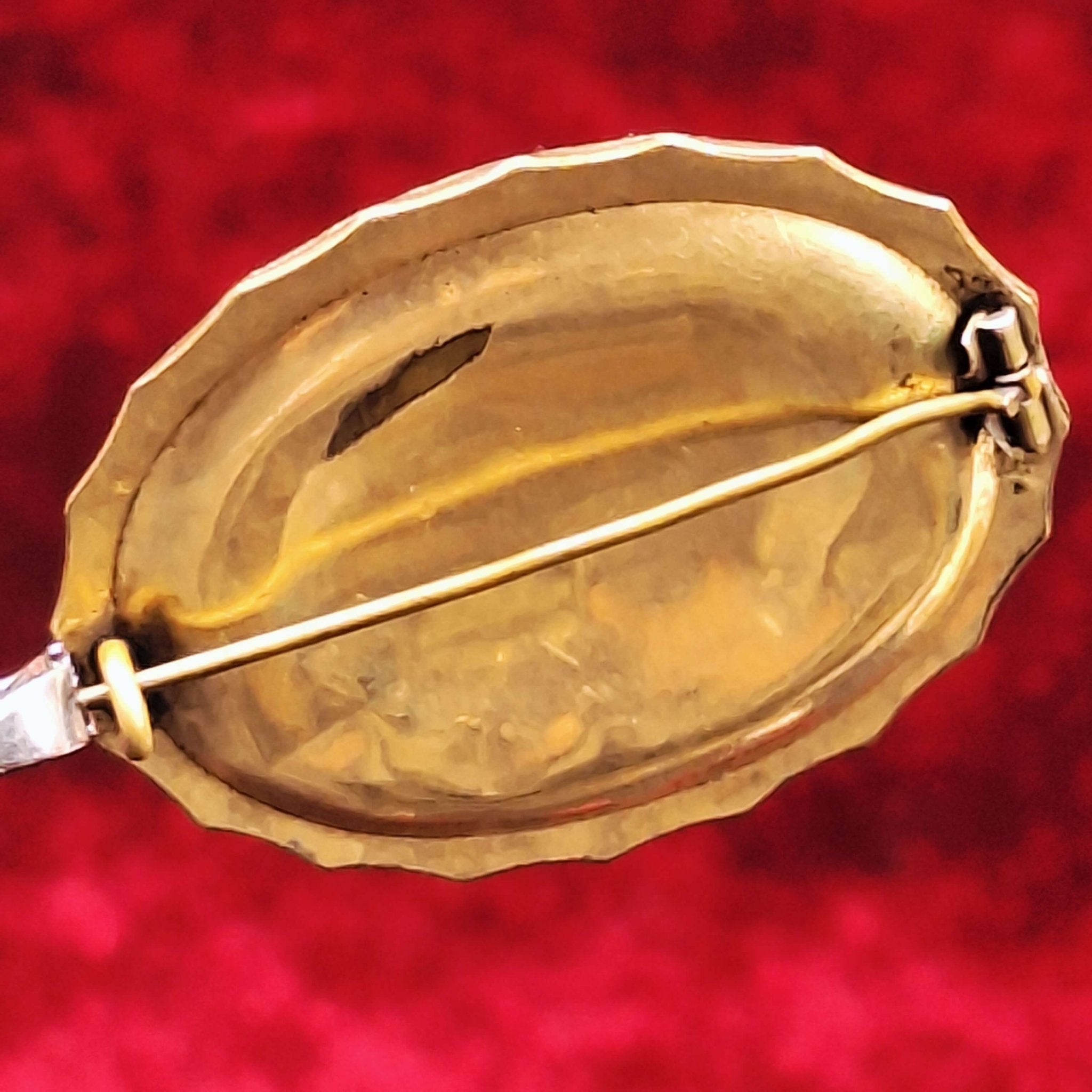 Victorian Mourning Hair Brooch - Black Enamel - Exquisite Dark Curio