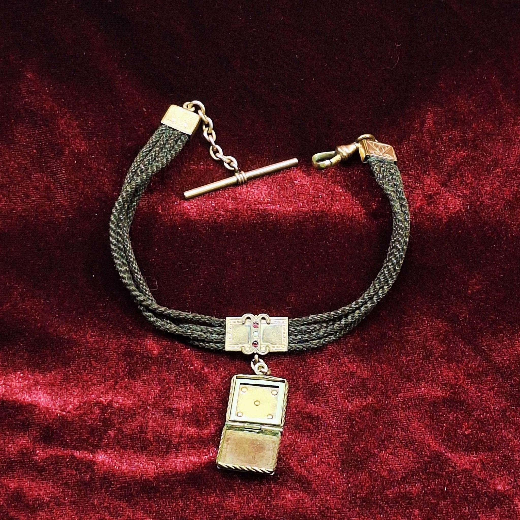 Victorian Mourning Hair Watch Fob Locket - Exquisite Dark Curio