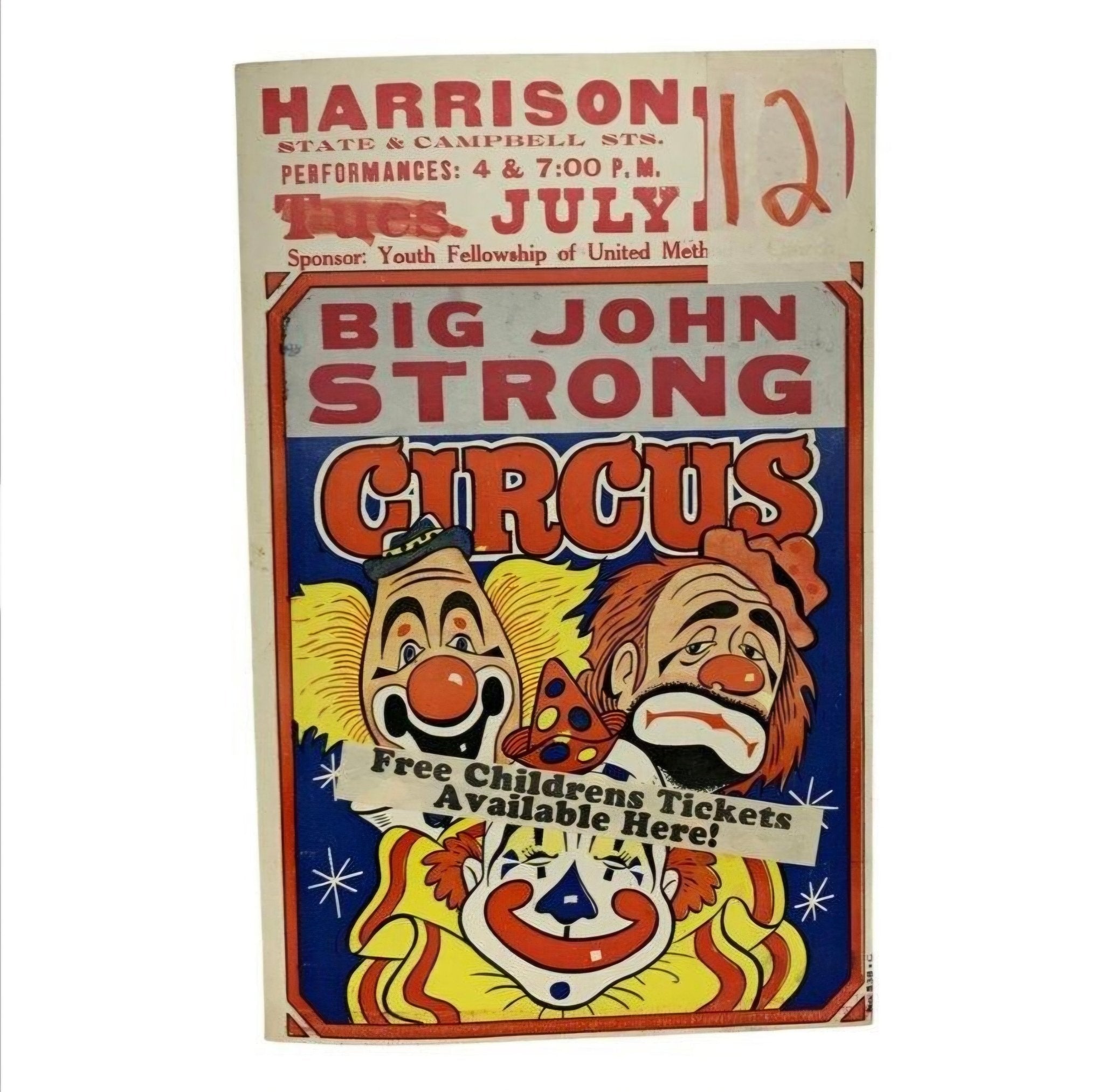 Vintage 1979 Big John Strong Circus Poster 22" X 14 - Exquisite Dark Curio