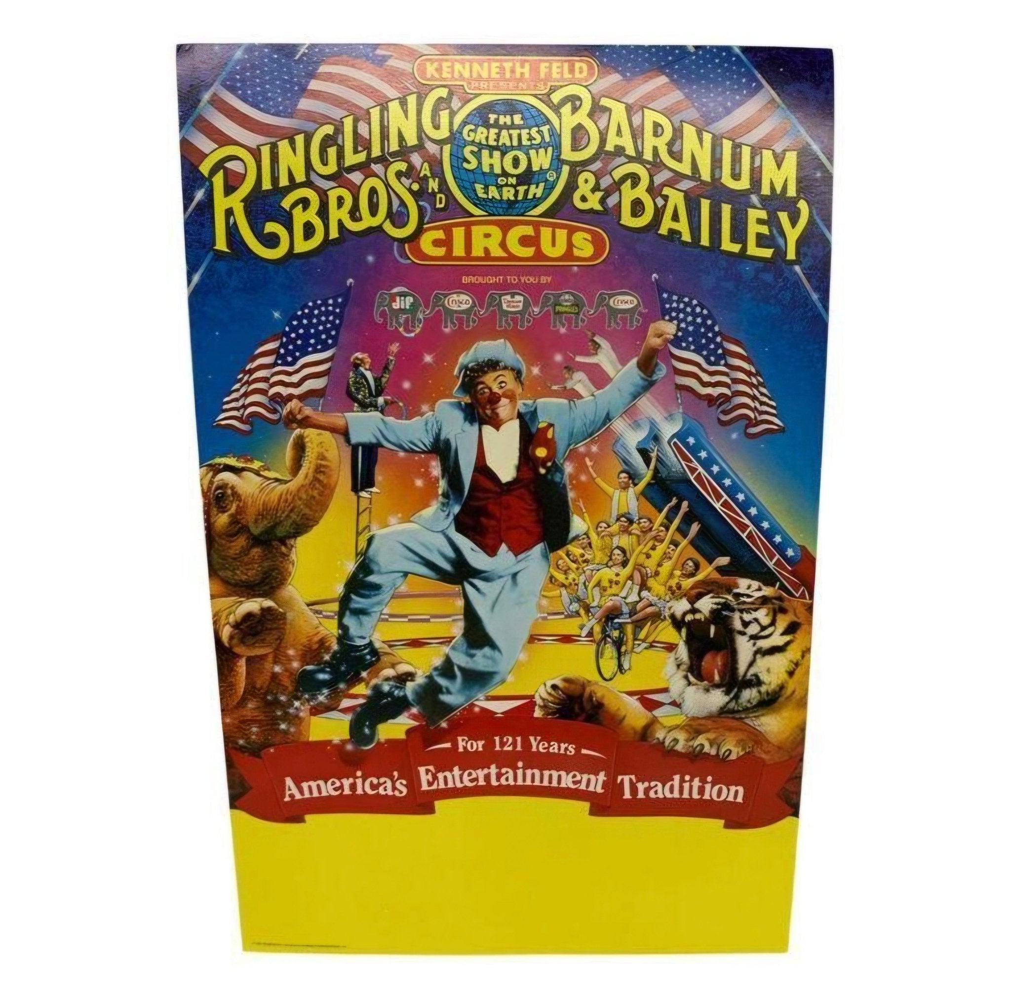Vintage 1991 Ringling Bros. Circus Poster Kenneth Feld - 22" X 14" - Exquisite Dark Curio