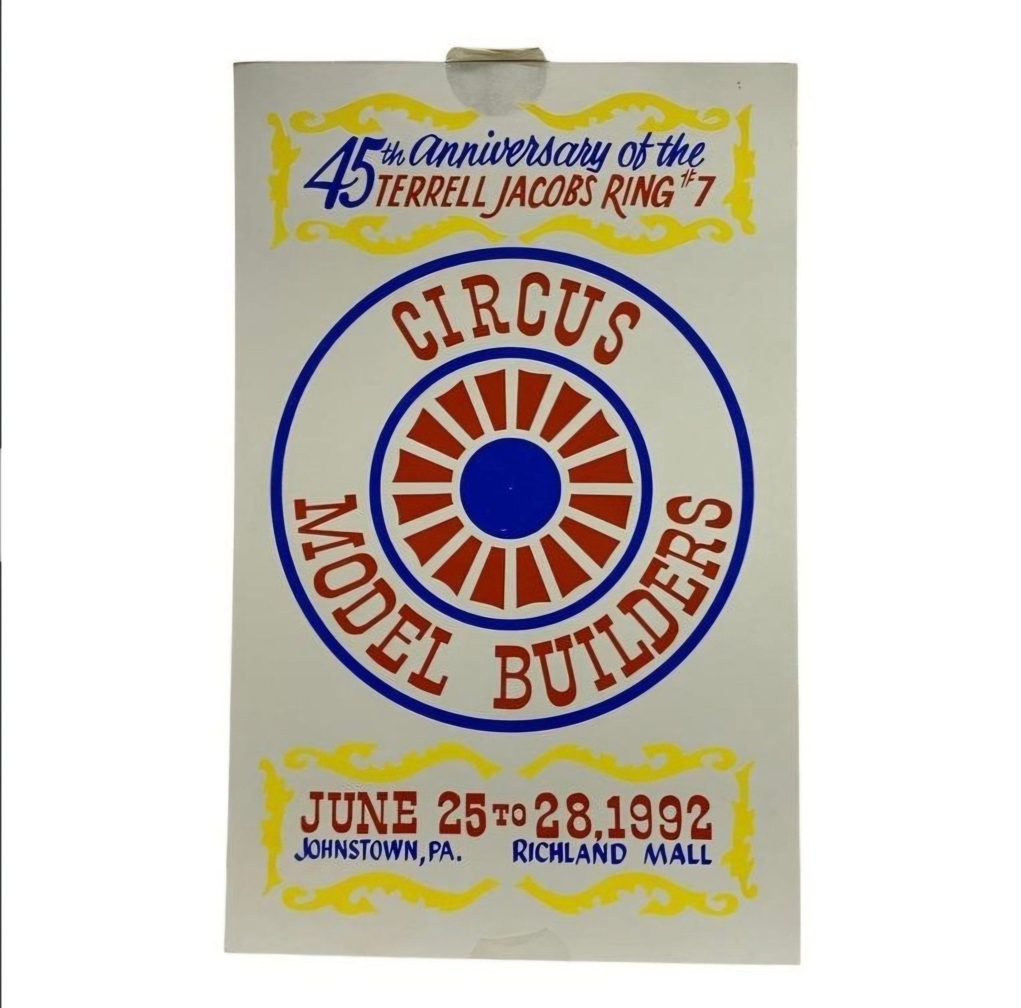 Vintage 1992 Circus Model Builders Poster 45th Anniversary Of The Terrell Jacobs Ring 7 22" X 14" - Exquisite Dark Curio