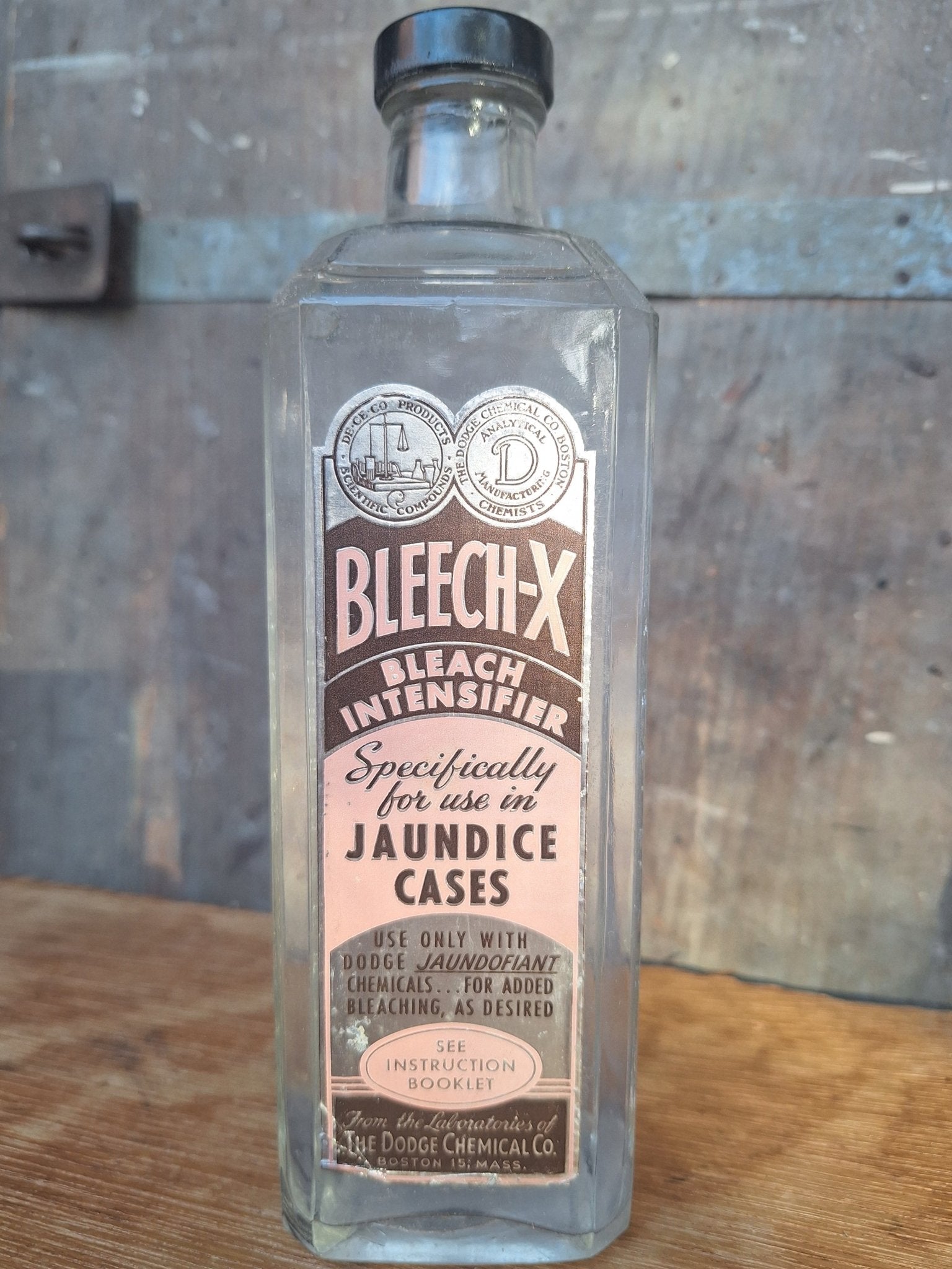 Vintage Dodge Embalming Bottle Bleech - X - Exquisite Dark Curio