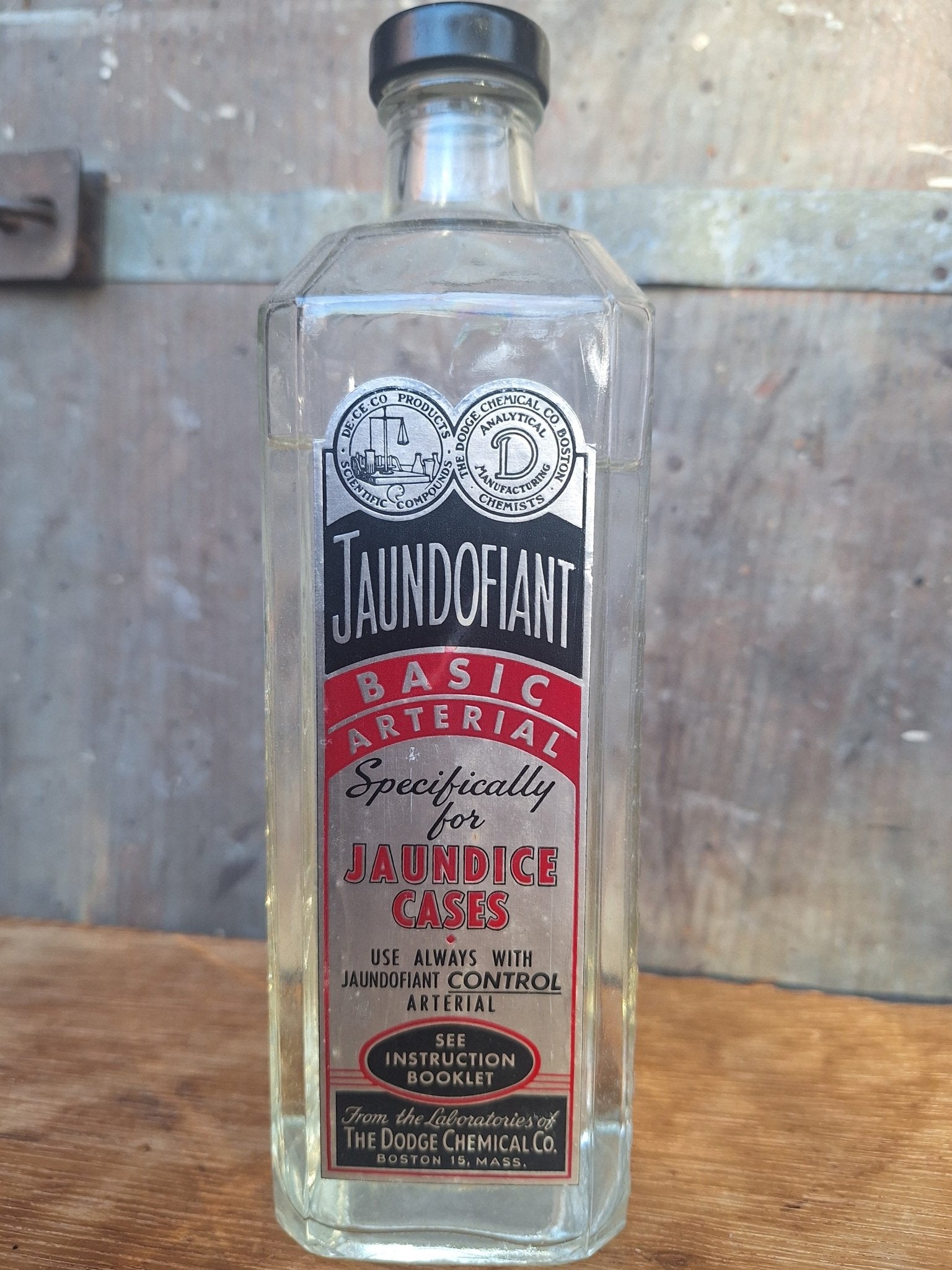Vintage Dodge Embalming Bottle Jaundofiant for Jaundice Cases 2 - Exquisite Dark Curio