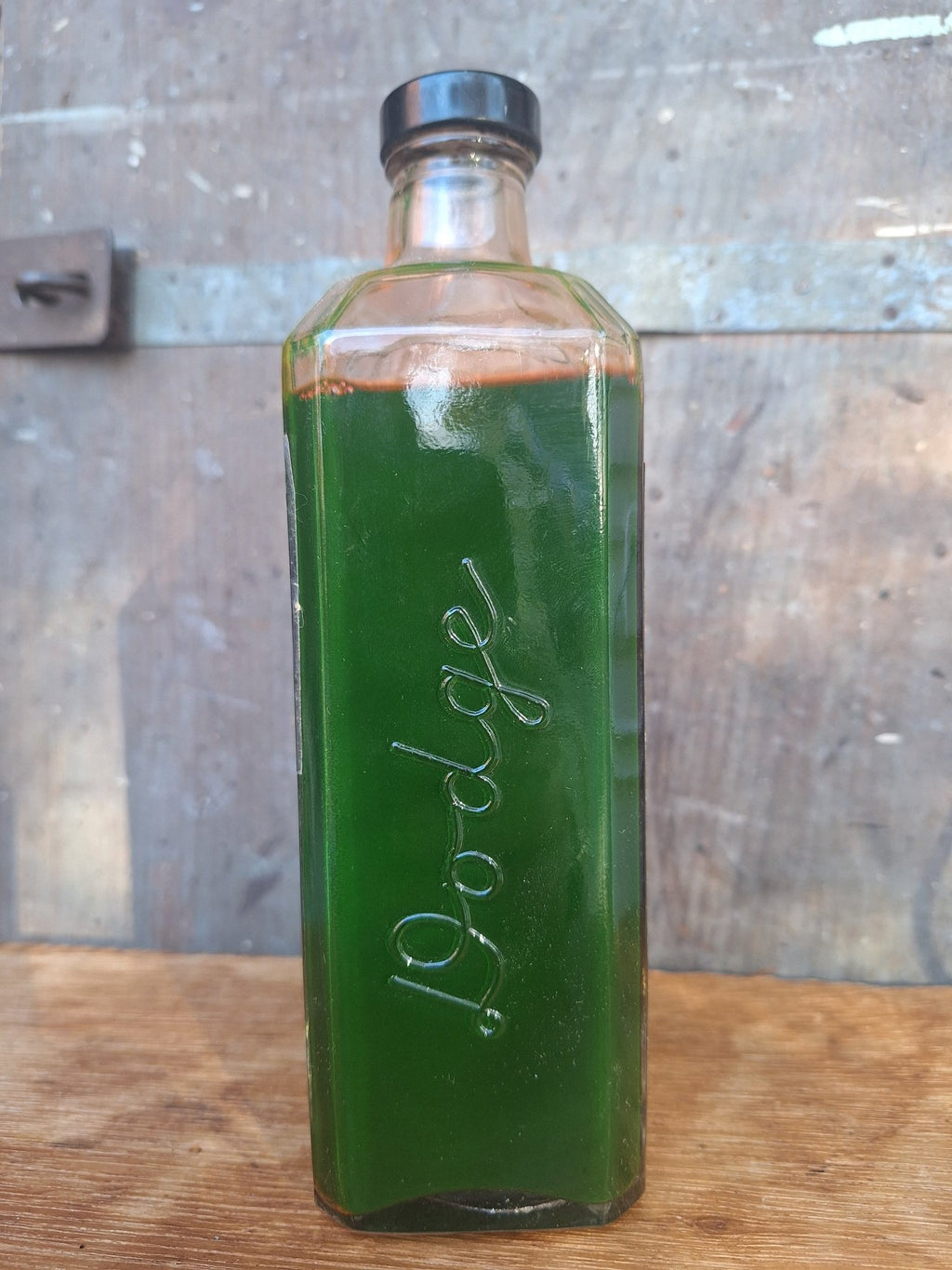 Vintage Dodge Jaundofiant Control Arterial Embalming Bottle - Green Liquid - Glows under UV 2 - Exquisite Dark Curio