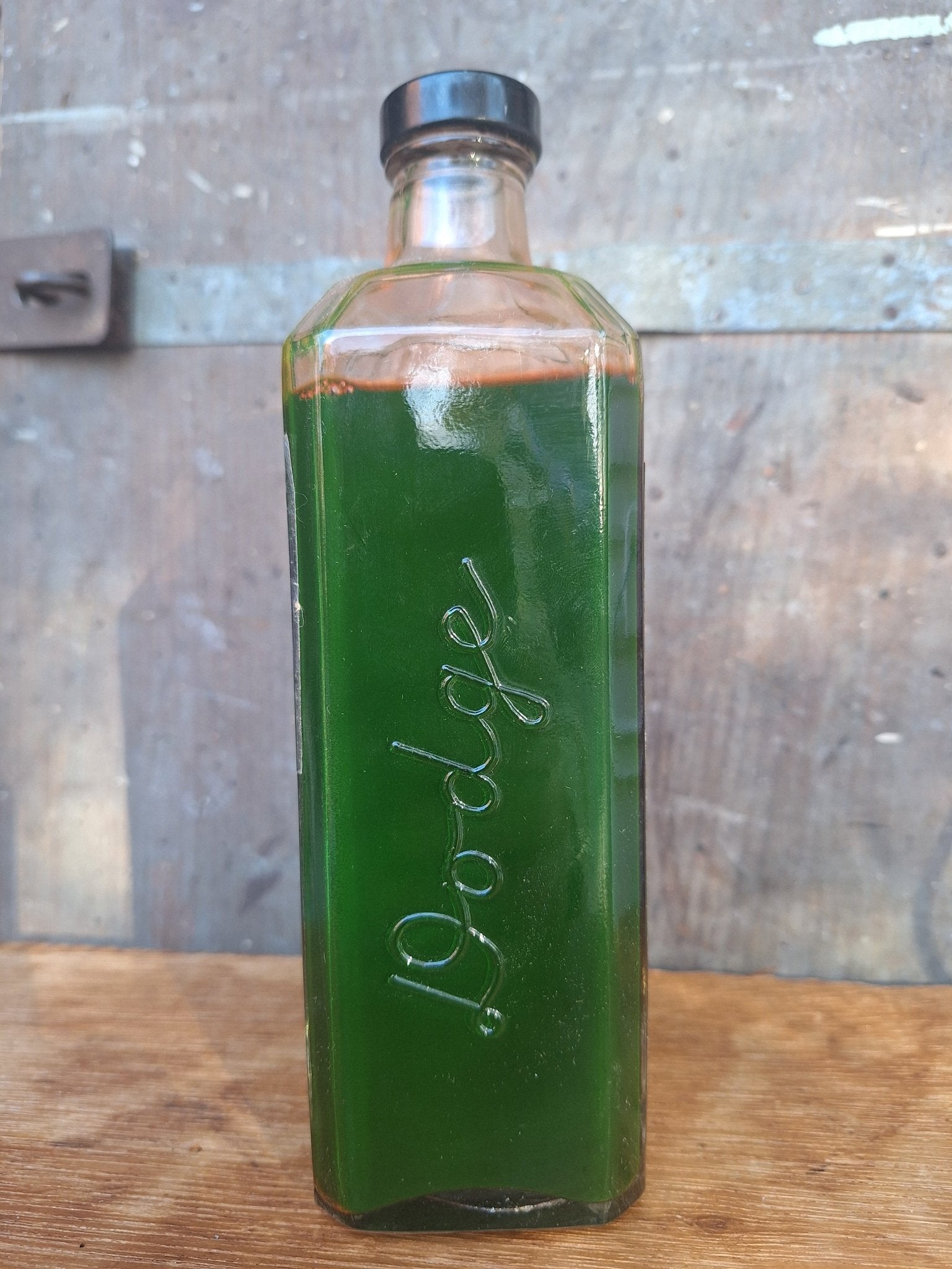Vintage Dodge Jaundofiant Control Arterial Embalming Bottle - Green Liquid - Glows under UV 2 - Exquisite Dark Curio