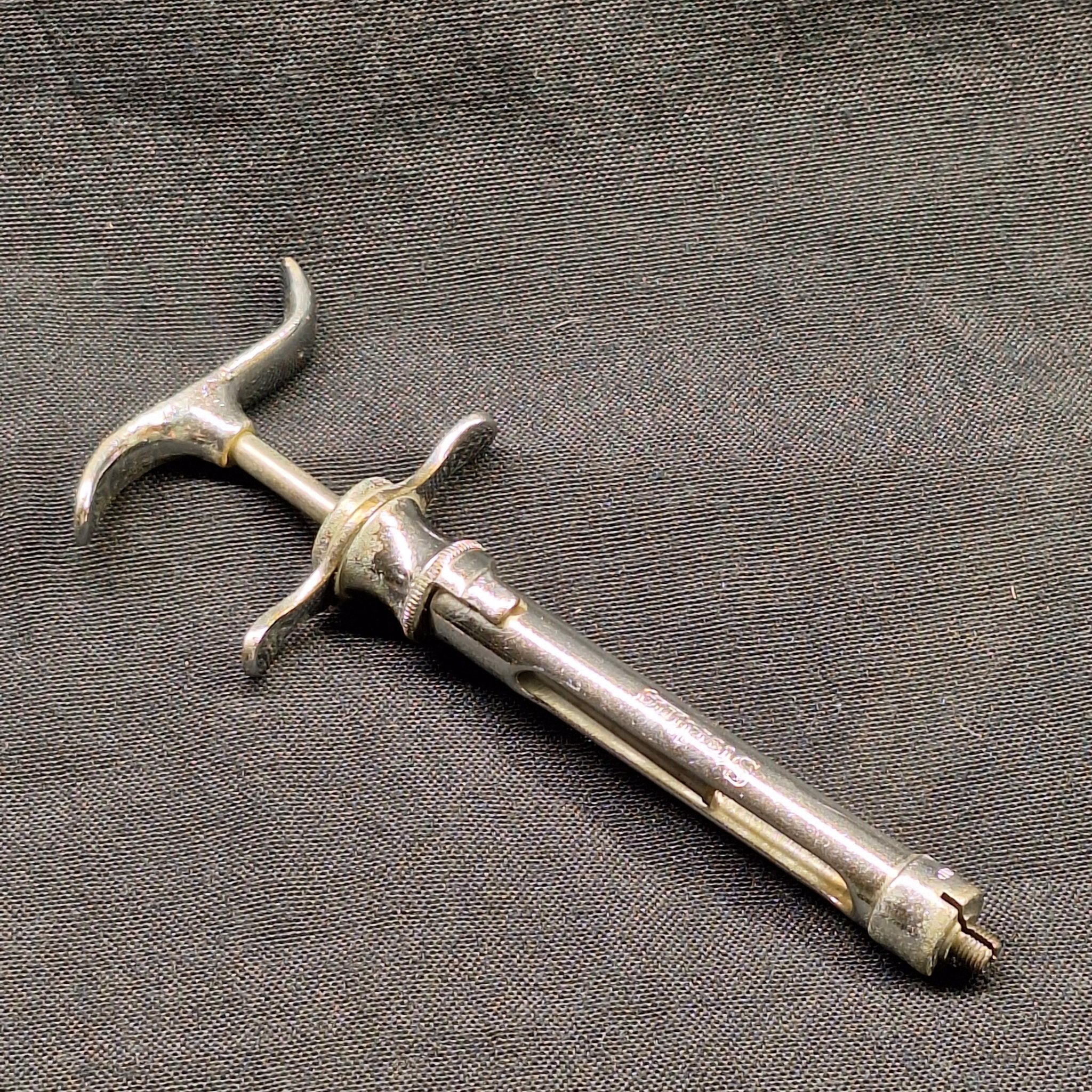 Vintage Metal Syringe | Mid 20th Century - Exquisite Dark Curio