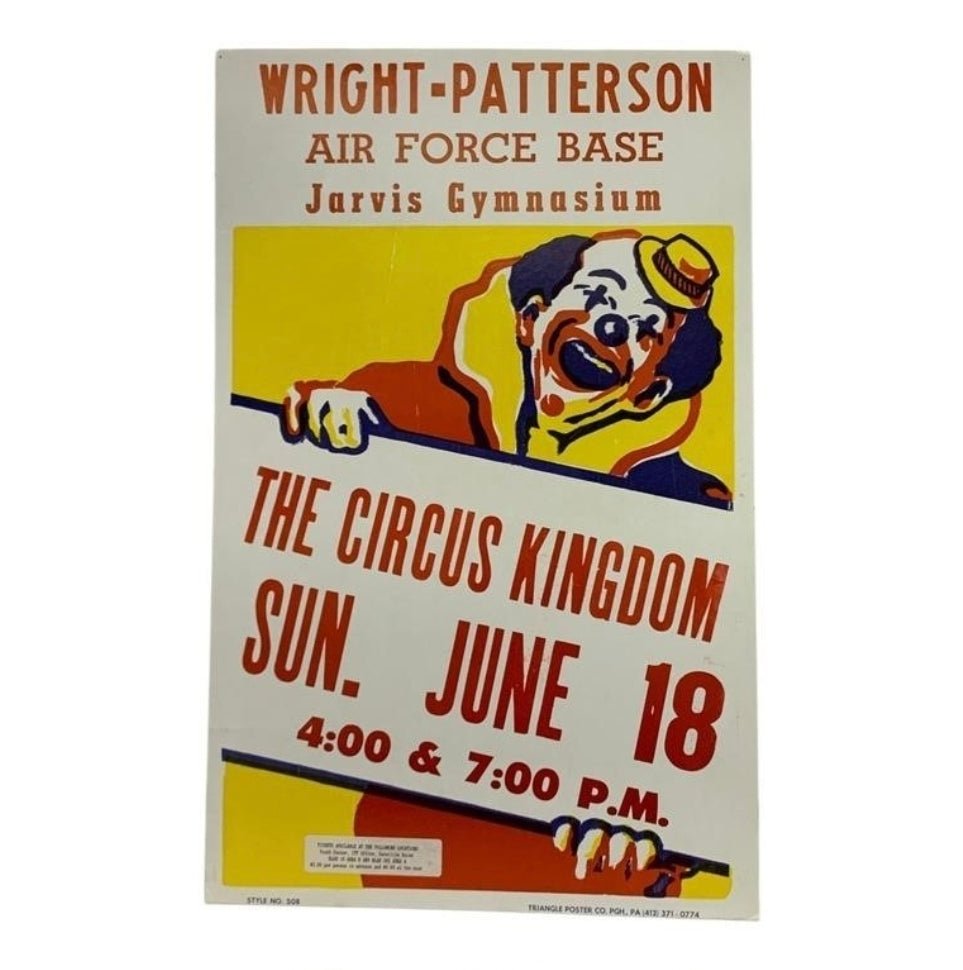 Vintage The Circus Kingdom Circus Poster Wright - Patterson Air Force Base 22" X 14" - Exquisite Dark Curio